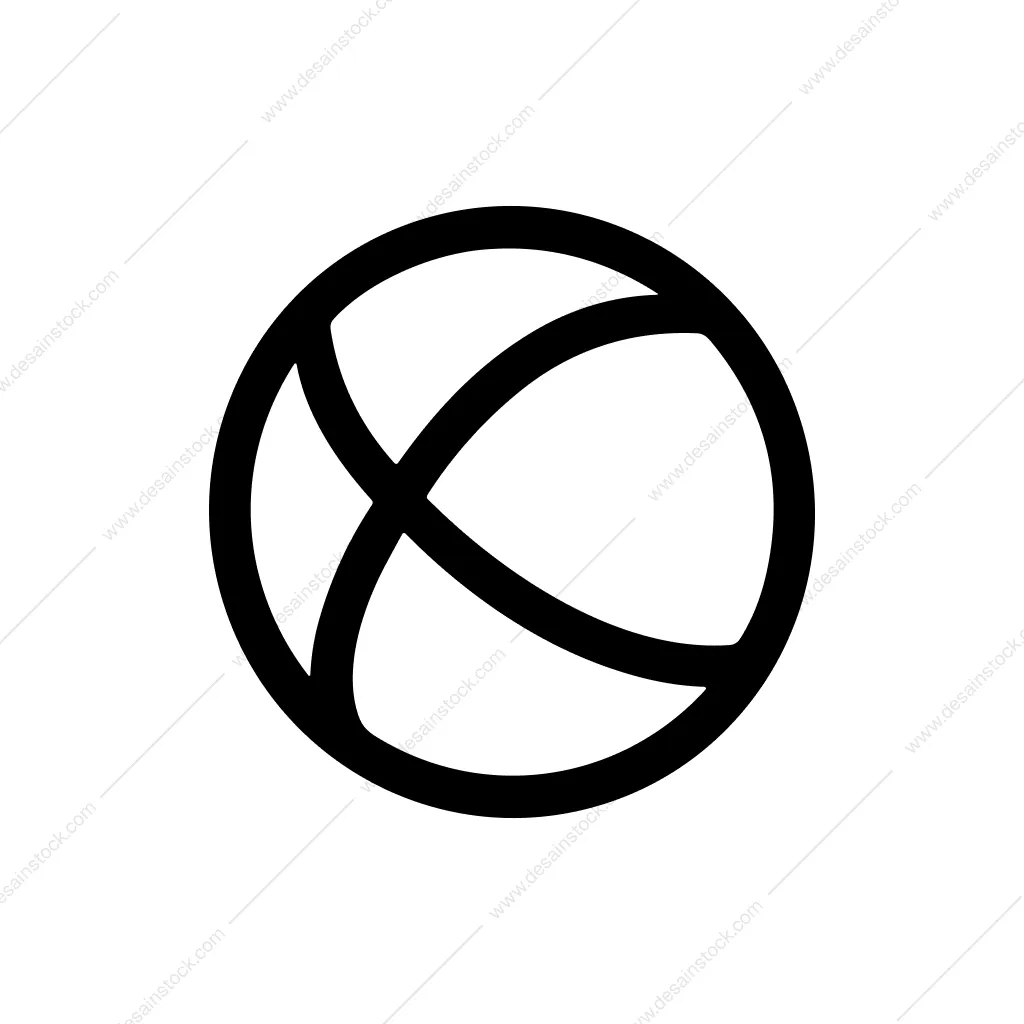 Simple Line Art Rounded Globe Internet Icon