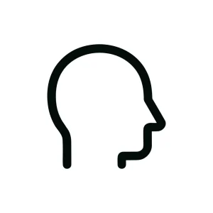 Minimalist Outline Head Profile Side View Human Mind Icon