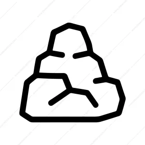 Minimalist Outline Rock Boulder Line Symbol Icon