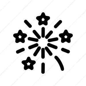 Simple Outline Festive Firework Celebration Bursting Star Icon