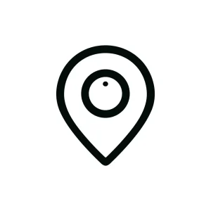 Simple Line Style Destination Pointer Symbol Sign Location Pin Icon