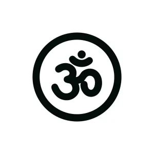 Minimalist Line Art Om Symbol Circle Graphic