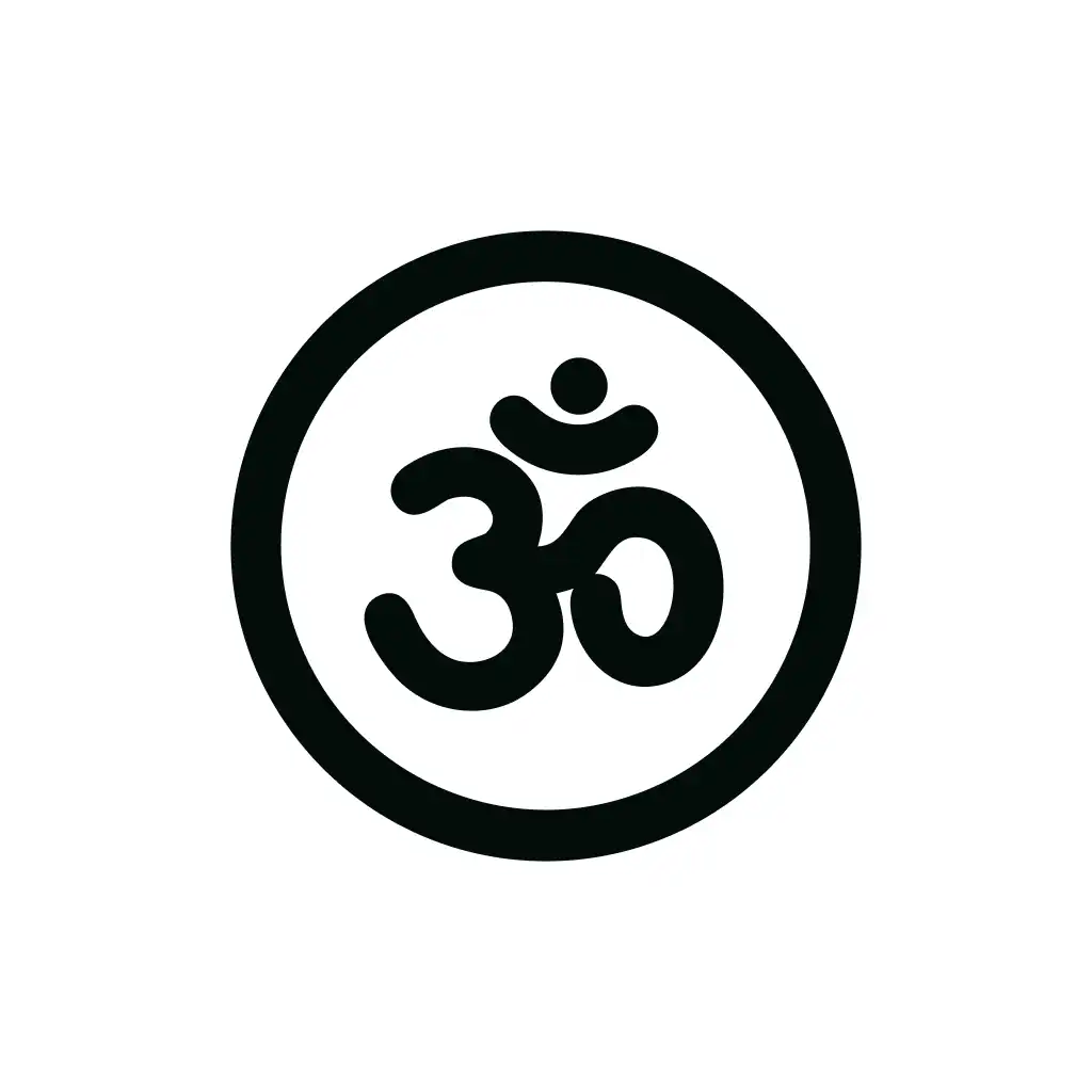 Minimalist Line Art Om Symbol Circle Graphic