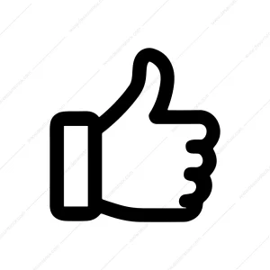 Simple Outline Thumb Up Gesture Symbol Icon