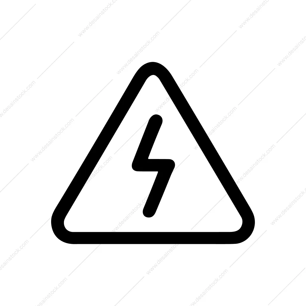 Simple Outline High Voltage Danger Electrical Hazard Icon