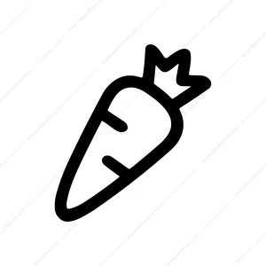 Simple Outlined Single Carrot Vegetable Food Icon