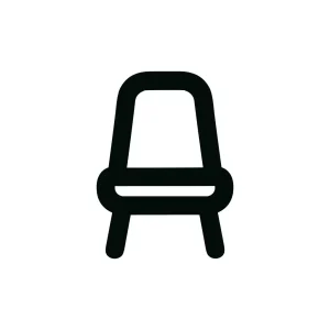 Minimalist Outline Chair Simple Seating Furniture Element Icon