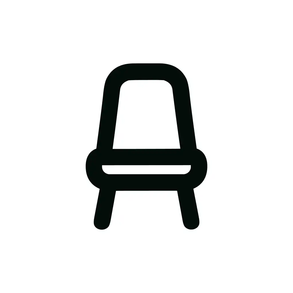 Minimalist Outline Chair Simple Seating Furniture Element Icon