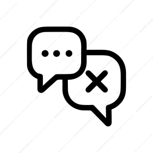 Outline Simple Speech Bubble Delete Message Icon