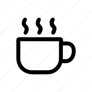 Simple Outline Hot Drink Cup With Steam Icon