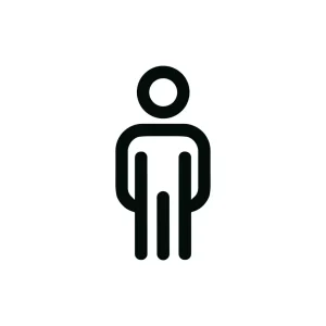 Minimalist Outline Stick Figure Man Symbol Icon Sign Illustration