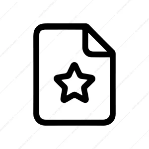 Simple Line Starred Document File Outline Icon