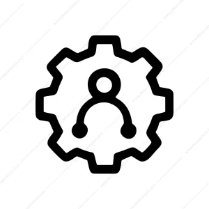 Outline Simple User Inside Cogwheel Setting Symbol Icon