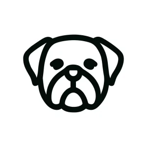 Simple Line Art Dog Face Pet Icon