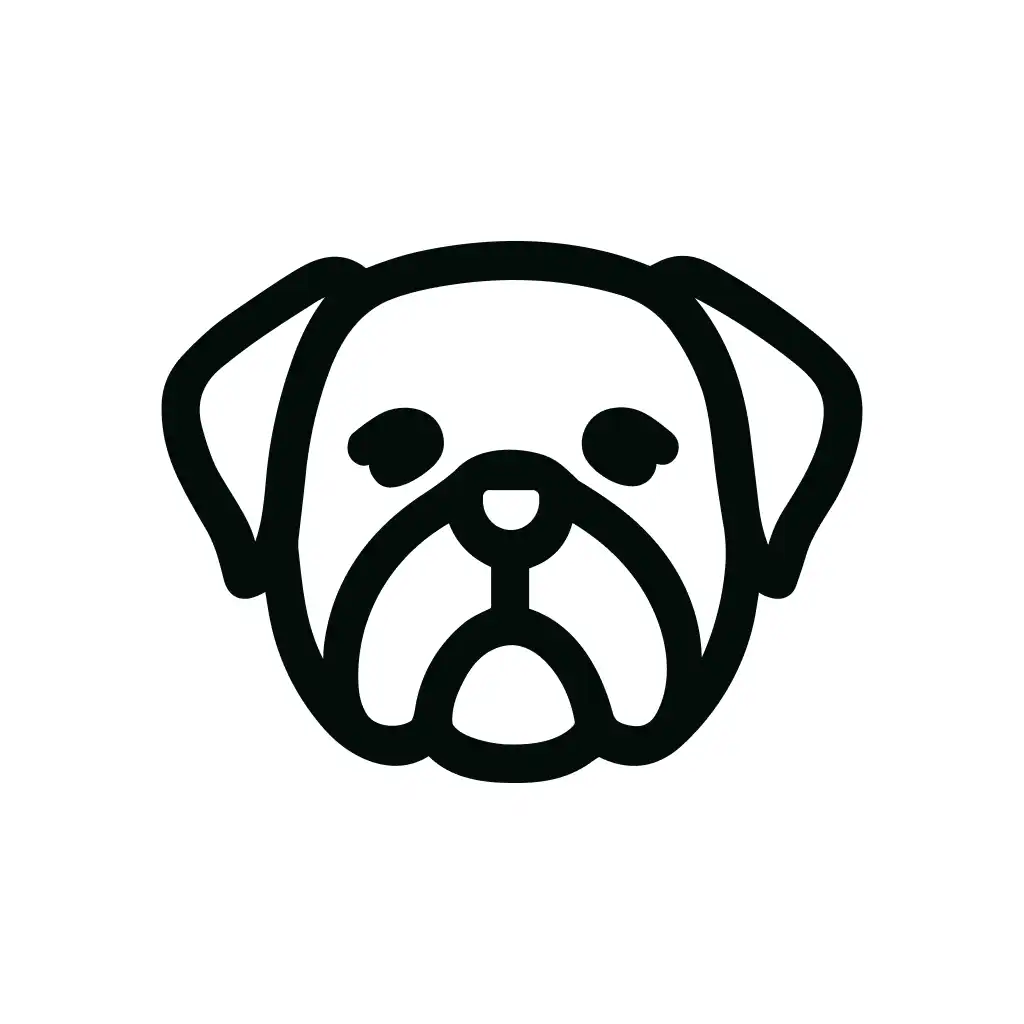 Simple Line Art Dog Face Pet Icon