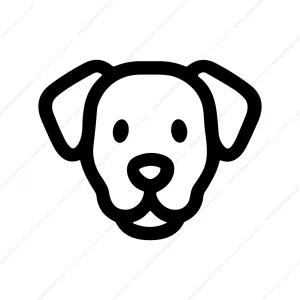 Simple Line Drawing of Dog Face Animal Icon