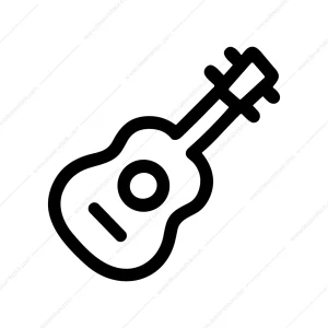 Outline Bold Ukulele Stringed Instrument Musical Sign