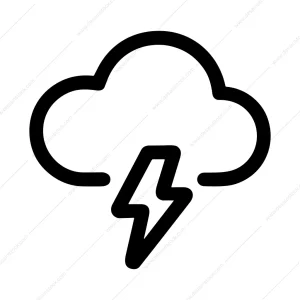 Outline Simple Cloud Lightning Symbol Weather Icon