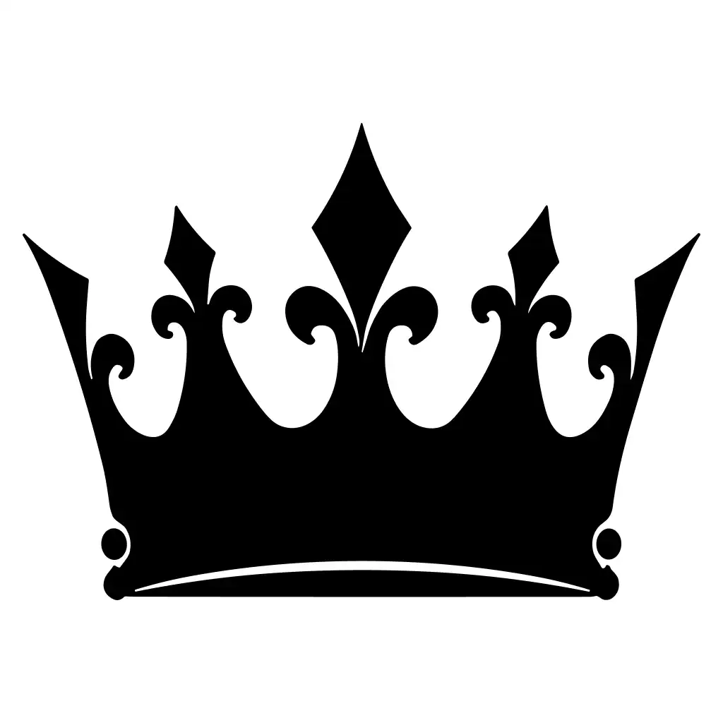 Simple Silhouette Royal Crown Symbol Sign Icon