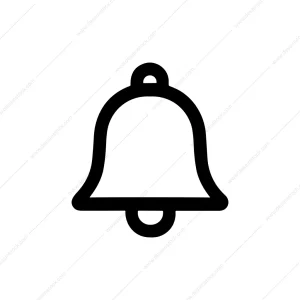 Simple Outline Notification Bell Alert Message Icon
