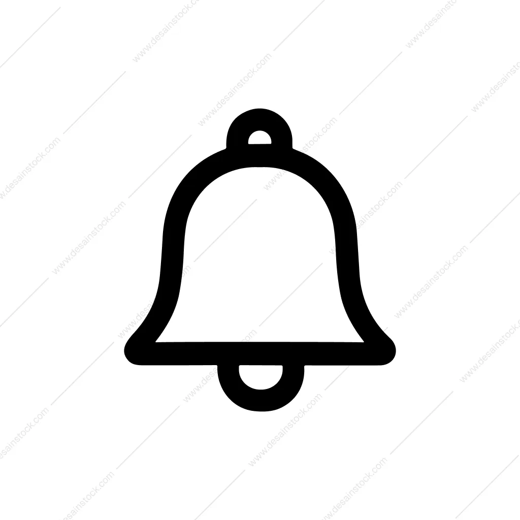 Simple Outline Notification Bell Alert Message Icon