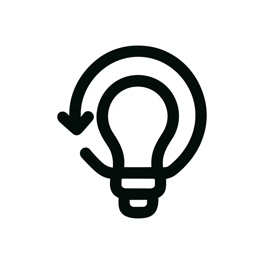 Minimalist Line Refreshing Bulb Idea Process Icon