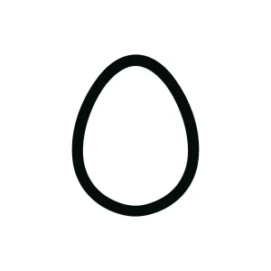 Minimalist Simple Egg Outline Line Shape Element