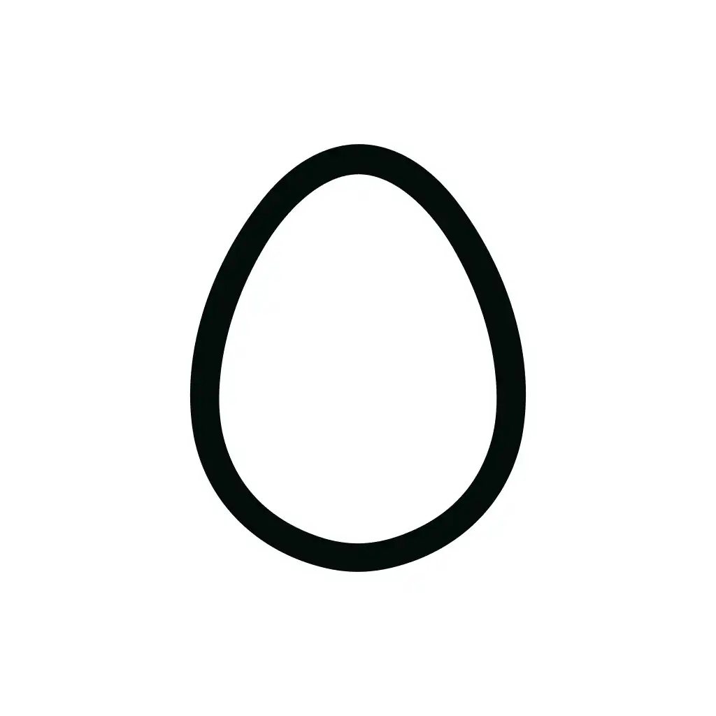 Minimalist Simple Egg Outline Line Shape Element