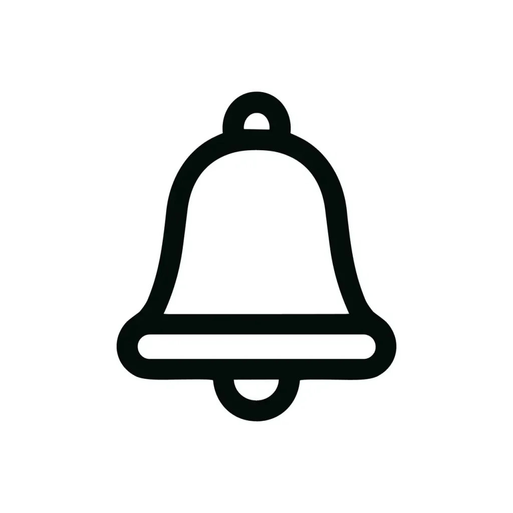 Simple Outline Isolated Bell Line Art Notification Alert Icon