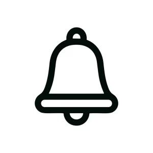 Simple Outline Isolated Bell Line Art Notification Alert Icon
