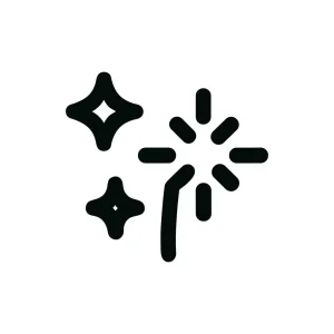 Simple Outline Sparkle Wand Magical Element Icon Graphic Design