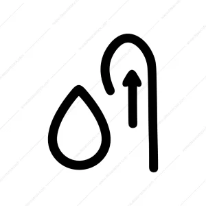Simple Handdrawn Water Drop Evaporation Arrow Sign Icon