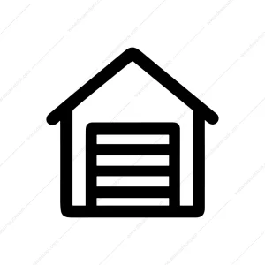 Simple Line Style Garage Building Storage Icon