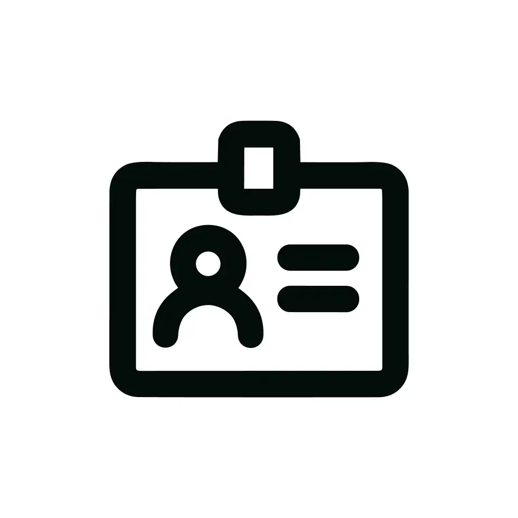 Minimalist Bold Identification Card Outline Badge Icon