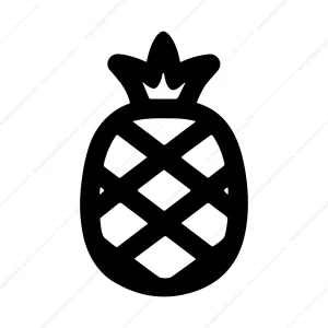 Simple Black Outline Pineapple Fruit Tropical Food Icon