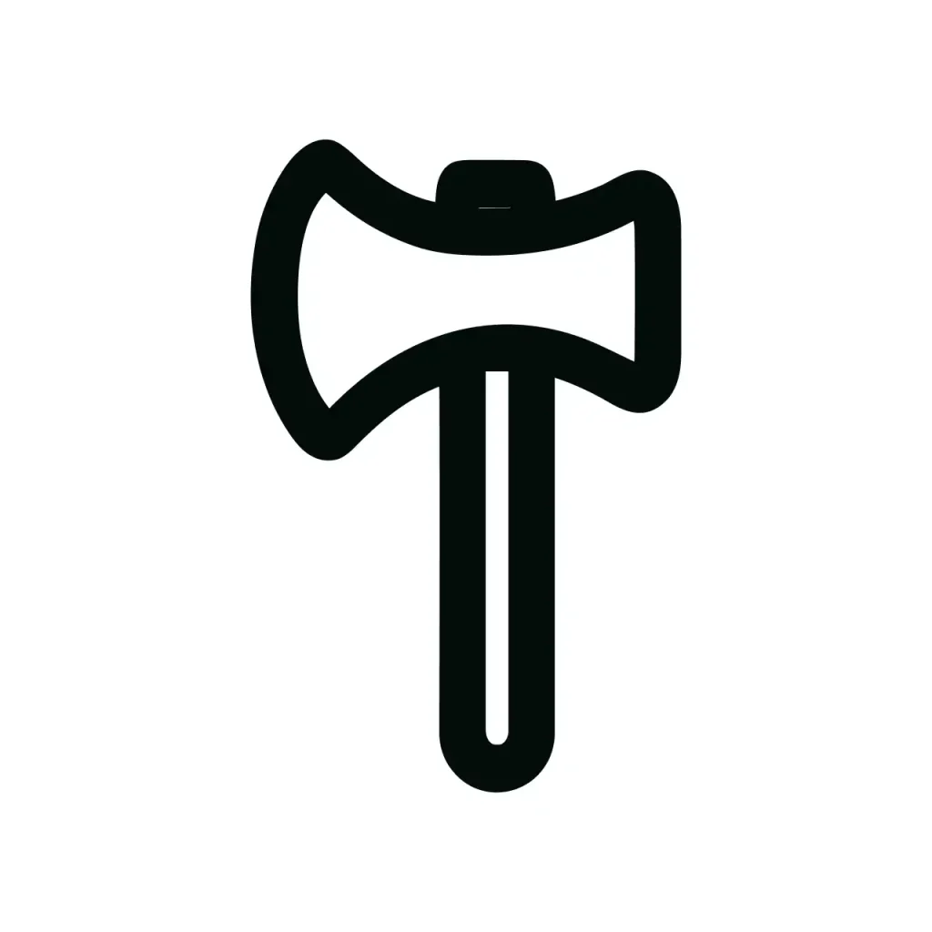 Simple Outline Axe Lumberjack Tool Icon Design Isolated Illustration