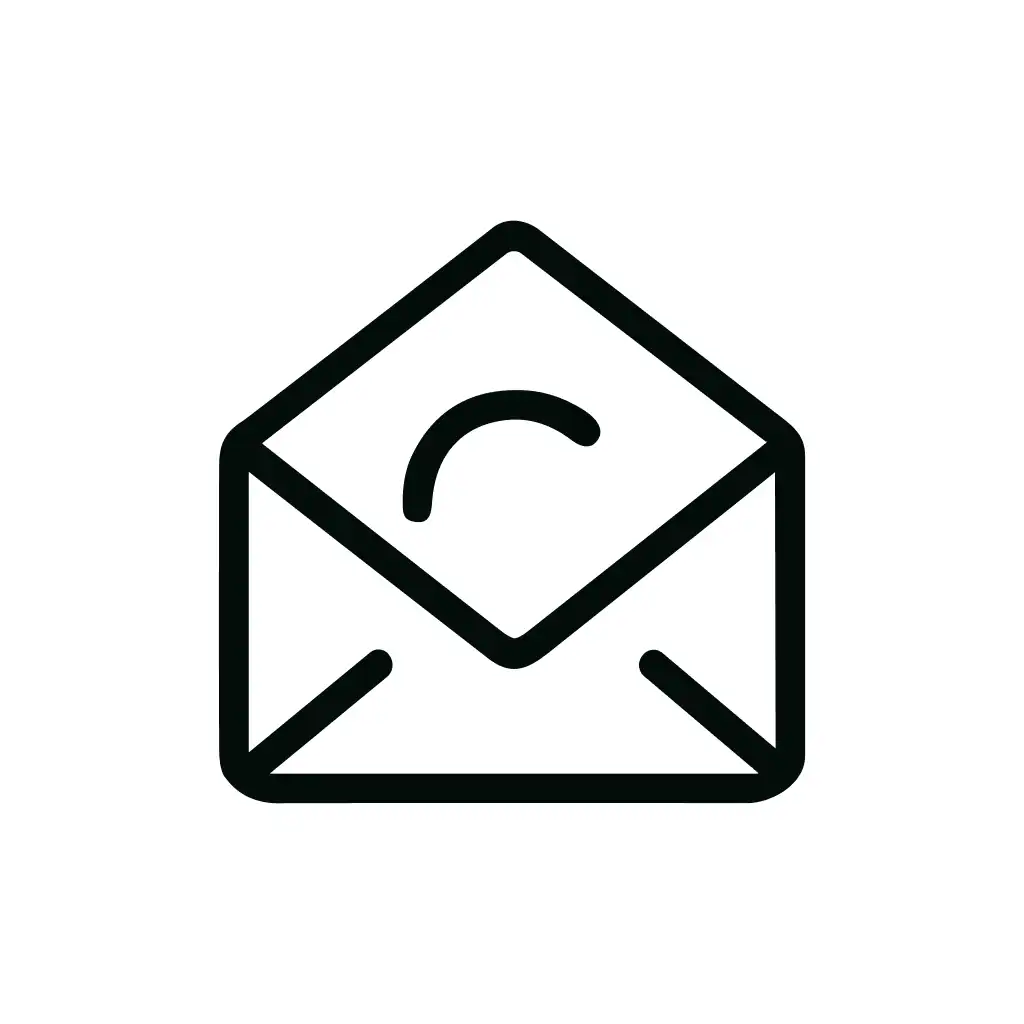 Simple Outline Open Mail Message Symbol Icon