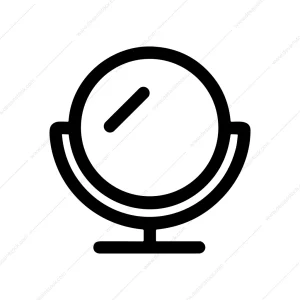 Minimalist Outline Vanity Mirror Reflection Object Icon