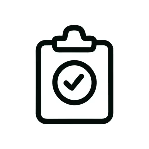 Simple Line Art Clipboard Checkmark Complete Task Sign Icon