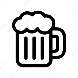 Simple Line Art Beer Mug Beverage Icon
