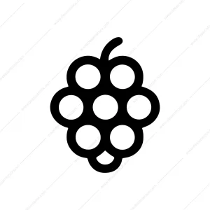 Simple Bold Grape Fruit Icon Food Illustration
