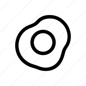 Outline Simple Fried Egg Breakfast Food Icon