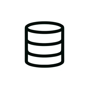 Simple Lineart Cylinder Stack Storage Database Information Technology Icon