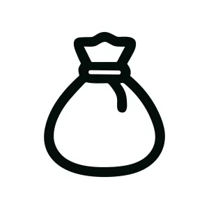 Minimalist Outline Money Bag Icon With Simple Line Style Design