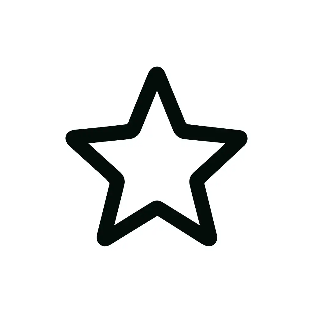 Simple Bold Outline Star Shape Sign Element