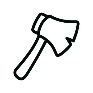 Outline Handdrawn Axe Isolated Black Sign Shape Icon