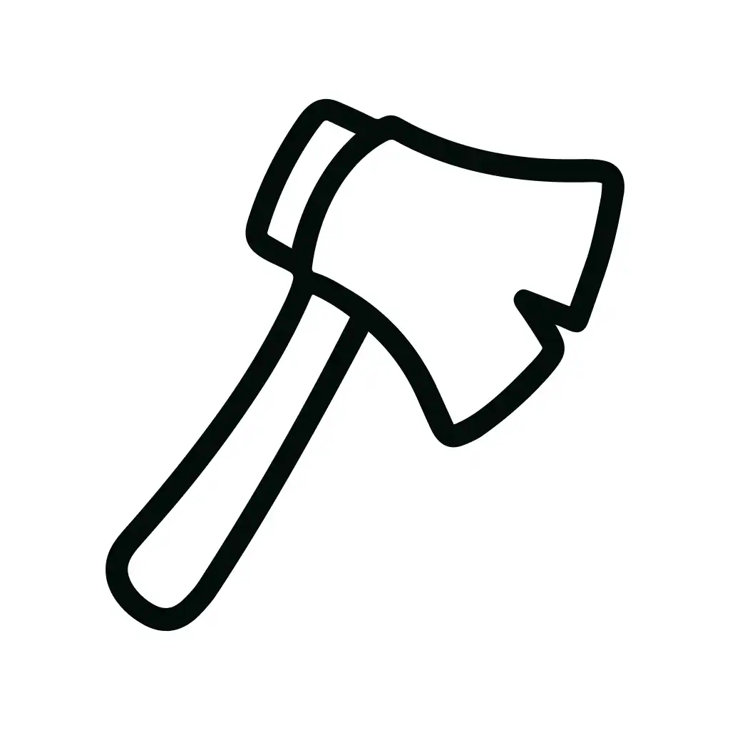 Outline Handdrawn Axe Isolated Black Sign Shape Icon