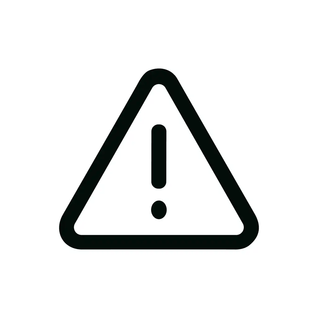 Minimalist Outline Triangle Exclamation Mark Attention Hazard Icon