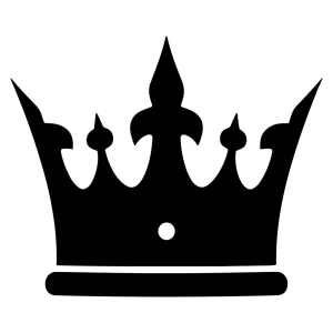 Simple Black Silhouette Crown Royal Symbol Graphic