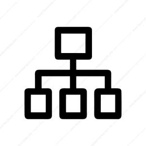 Simple Line Hierarchy Chart Organizational Diagram Icon